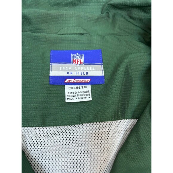 New York Jets Reebok On Field NFL Football Jacket Men’s 2X XXL Windbreaker Green - Picture 3 of 11